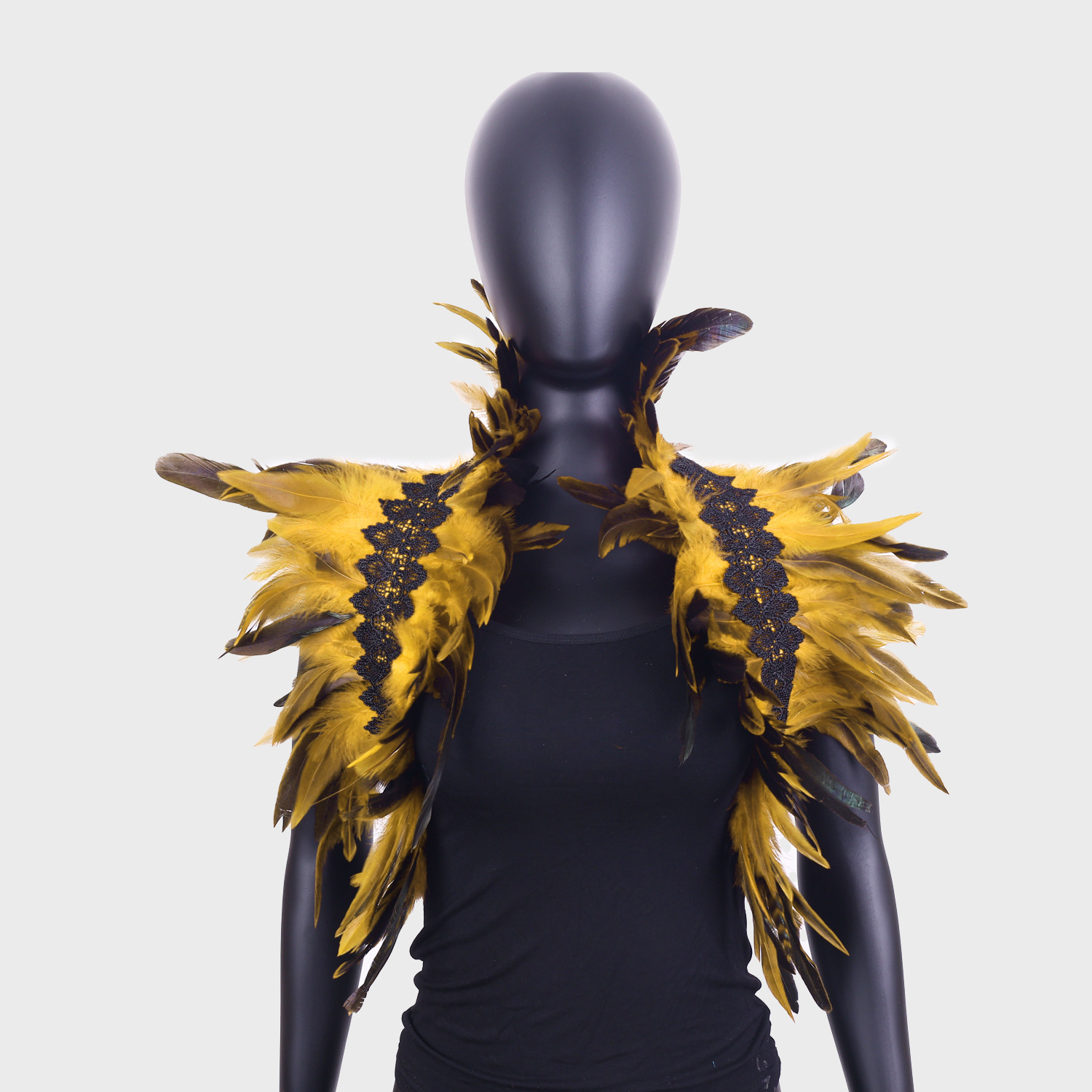 Amazon Hot Selling Lace Feather Versatile Shawl Masquerade Party Costume Accessories Cloak