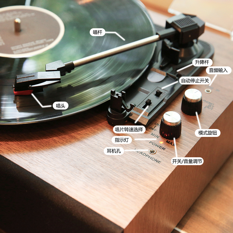 Integrated Vinyl Record Player Creative Birthday Gift Retro Bluetooth Speaker Ornaments Living Room Record Player Lp Art