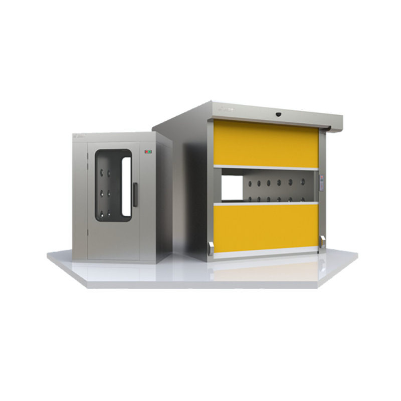 Customized Fully Automatic Induction Pvc Rapid Door for Food Workshops, 304 Stainless Steel Single-Person L-Shaped Air Shower Room, Cargo Shower Room