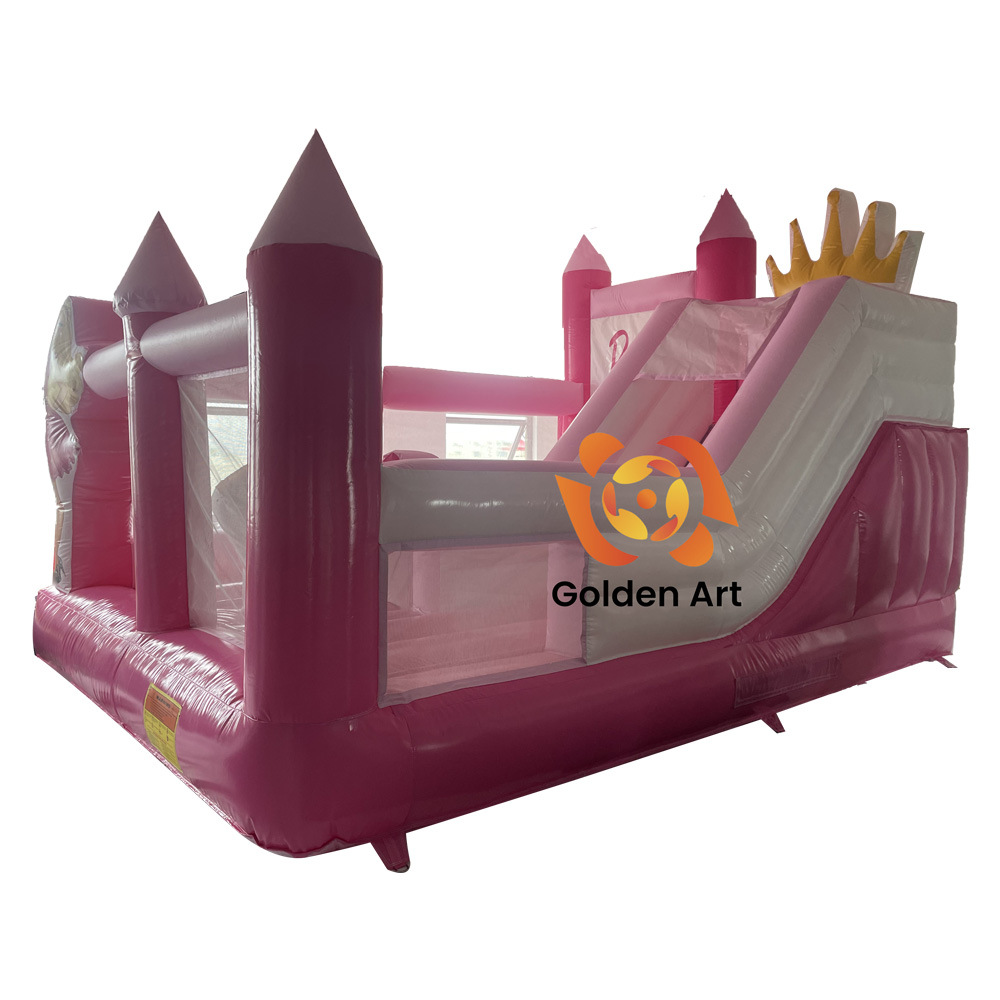 Customized Cross-Border Popular Pink Princess Crown Series Naughty Castle Children's Playground Trampoline Indoor and Outdoor Inflatable Castle