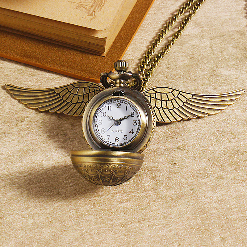 Карманные часы Гарри Поттера, золотая сфера, винтажные, переворачивающиеся, памятные