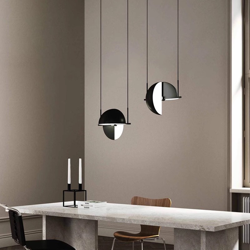 Cross-Border Dropshipping Dining Front Desk Rotating Chandelier Designer Nordic Restaurant Bar Study Straight Light Led Chandelier