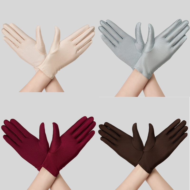 Летние перчатки, тонкие, защитные от солнца, спандекс, весна и осень, для вождения, однотонные, дышащие