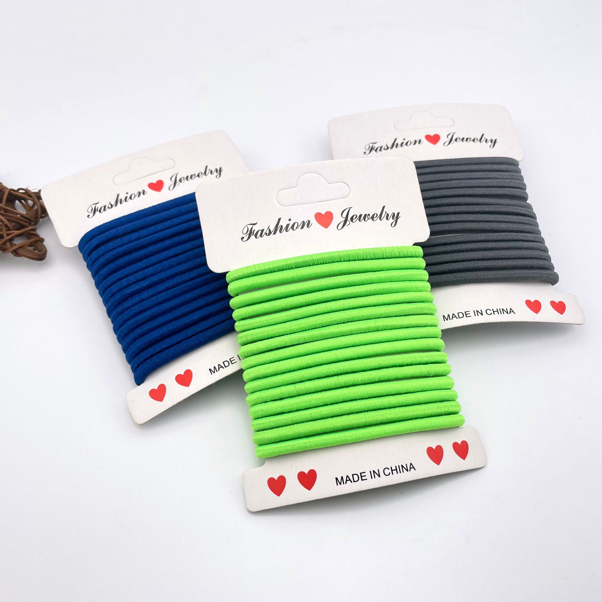 Korean-style 4MM thick hair rope colorful seamless high elastic rubber band hair band adult hair tie rope diy accessories headdress