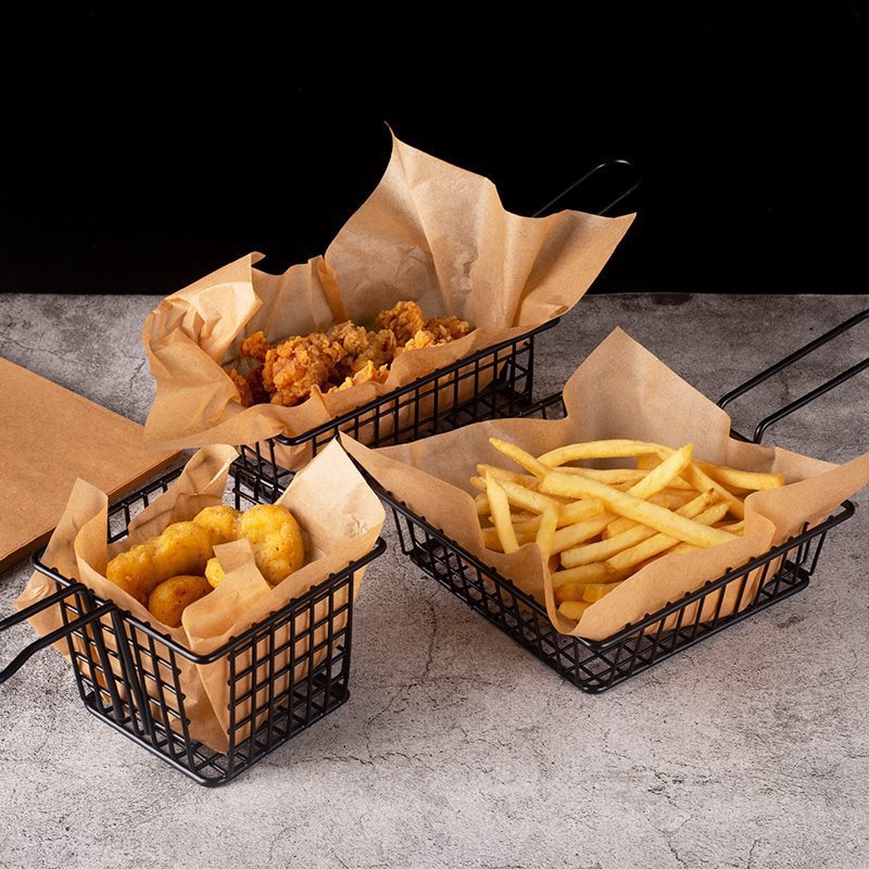 Cowhide Color Oil-Proof Paper Tray Grease-Proof Paper Disposable Barbecue Pad Paper Pizza Baking Paper Oil-Absorbing Paper Food Special