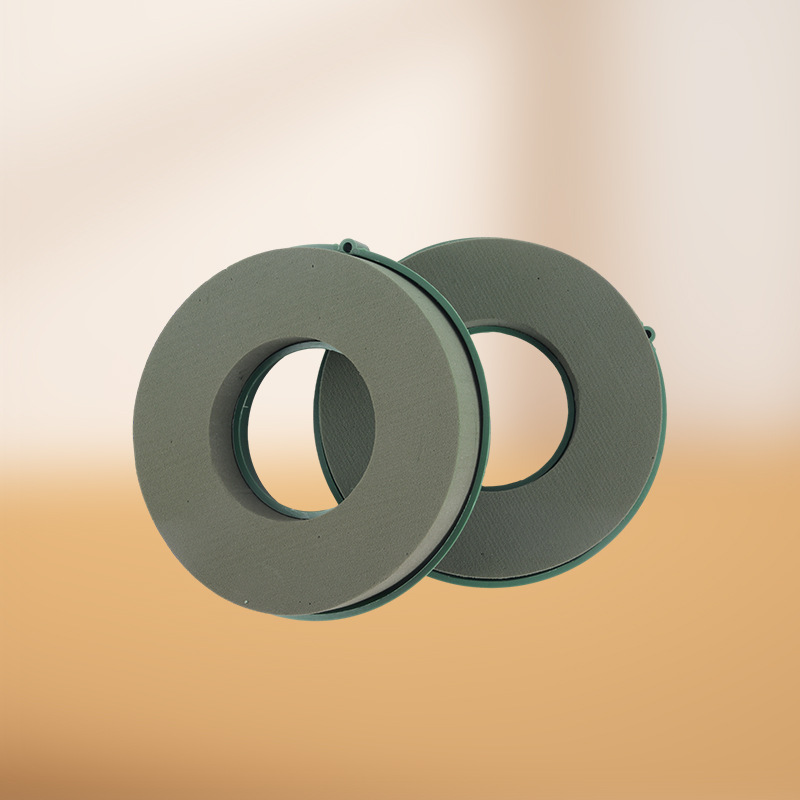 Wholesale Wedding Car Christmas Wall with Plastic Base Ring Flower Mud with Base Support with Mud Christmas Wreath Ring Flower Mud