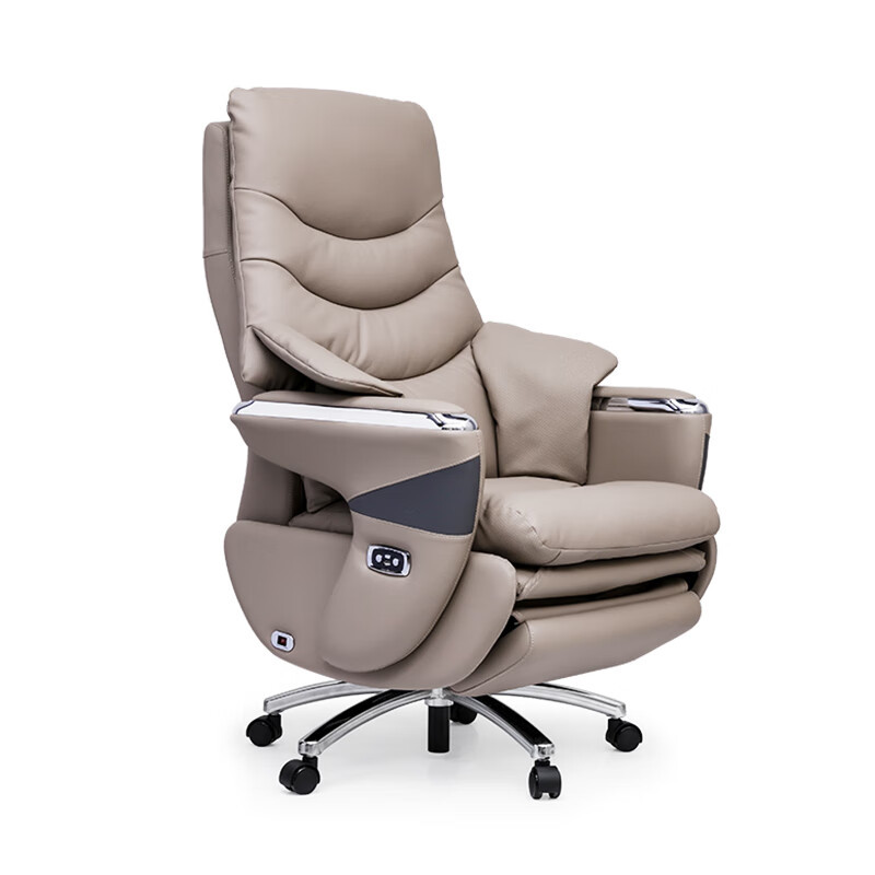 Light Luxury Massage Reclining Cowhide Boss Chair Electric Large Class Cowhide Business Sedentary Not Tired Electric President Chair