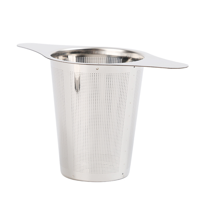 Factory wholesale 304 stainless steel tea drain filter tea filter fair cup tea drain tea compartment single binaural cone