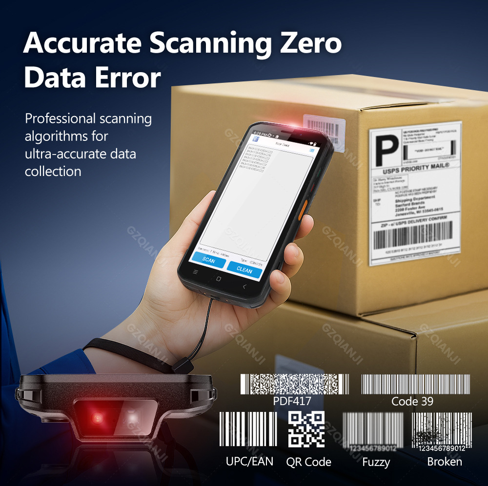 Foreign Trade Version Android 14 Handheld Pda Terminal 4G64G Eurasian Version Nfc Qr Code Scanning Head Industrial Terminal