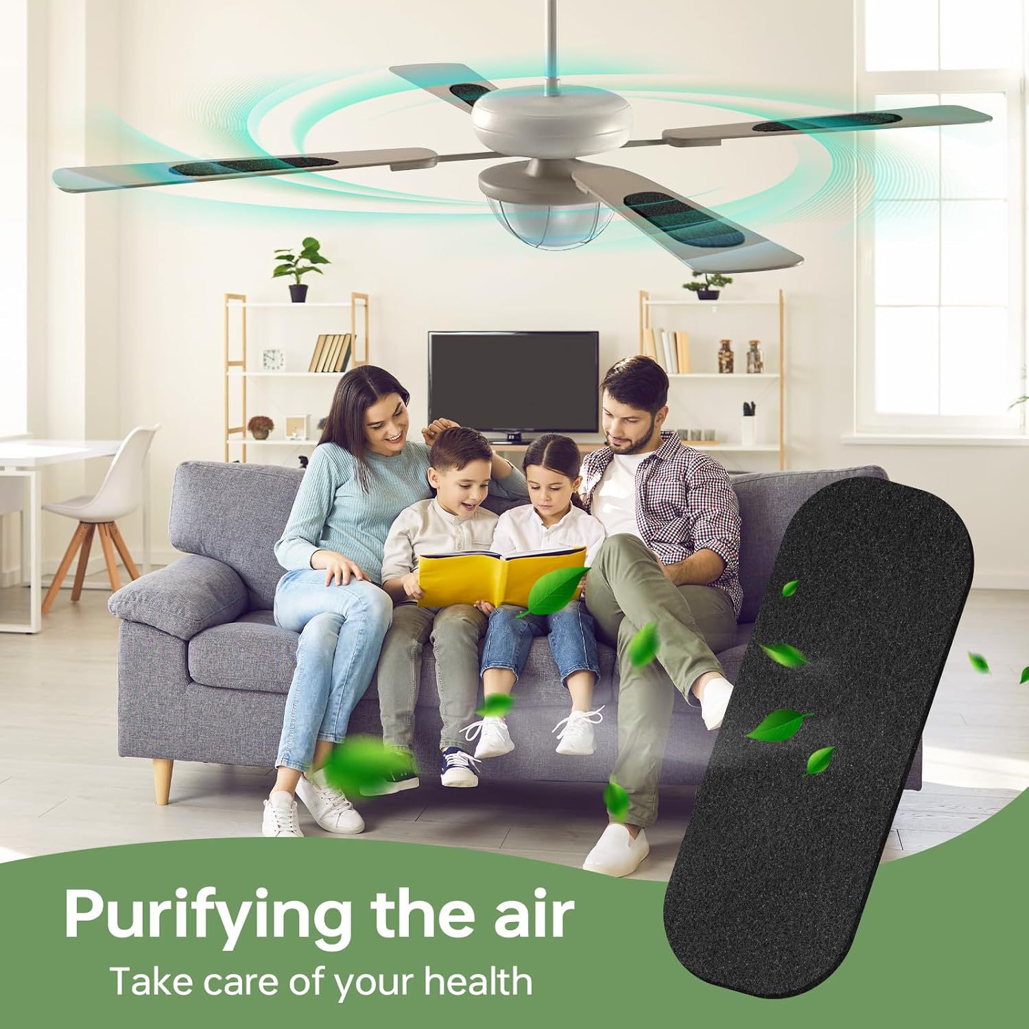 Wholesale Ceiling Fan Activated Carbon Fiber Filter Cotton Air Conditioner Wind Deflector Fan Blade Adsorption Dust-Proof Sponge Purifier