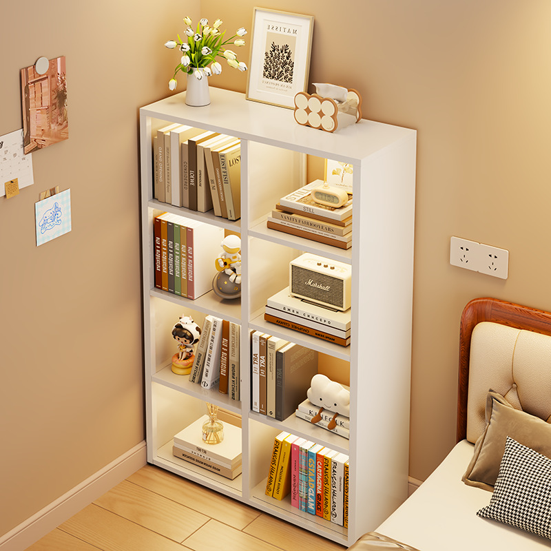 Kalike Grids Cabinet Free Combination Bookshelf Floor-Standing Storage Rack Home Living Room Wall-Mounted Steel Storage Locker