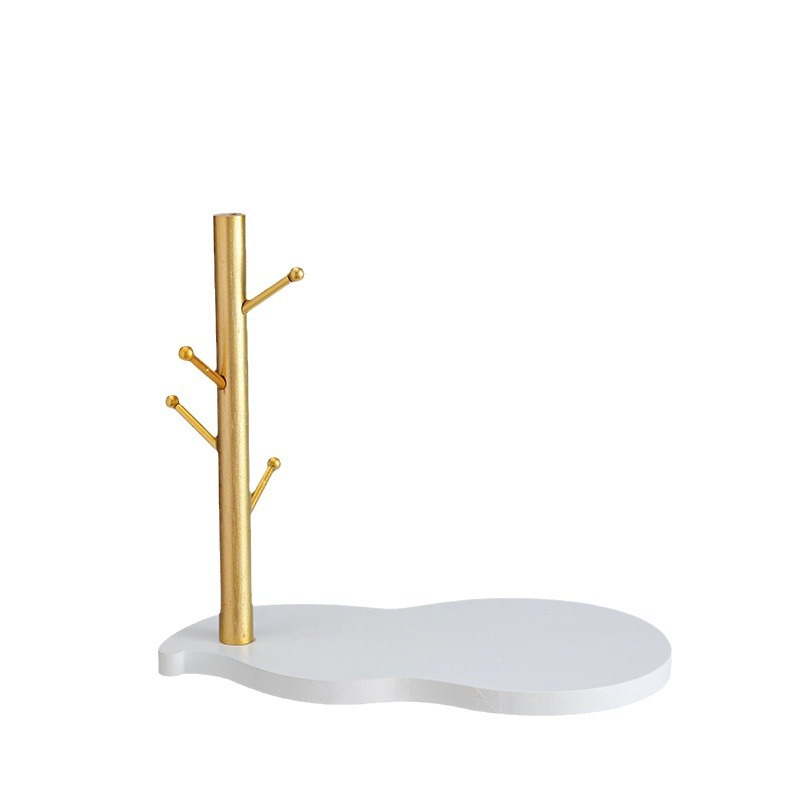 Creative water drop bamboo board storage rack hanging rack living room entrance key storage small ornaments