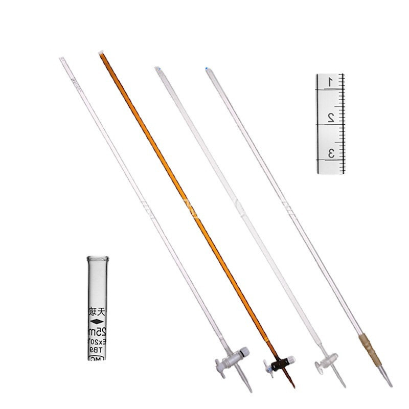 Tianbo glass burette grade a 10ml25ml50ml100ml polytetrafluoroethylene burette acid basic Burette