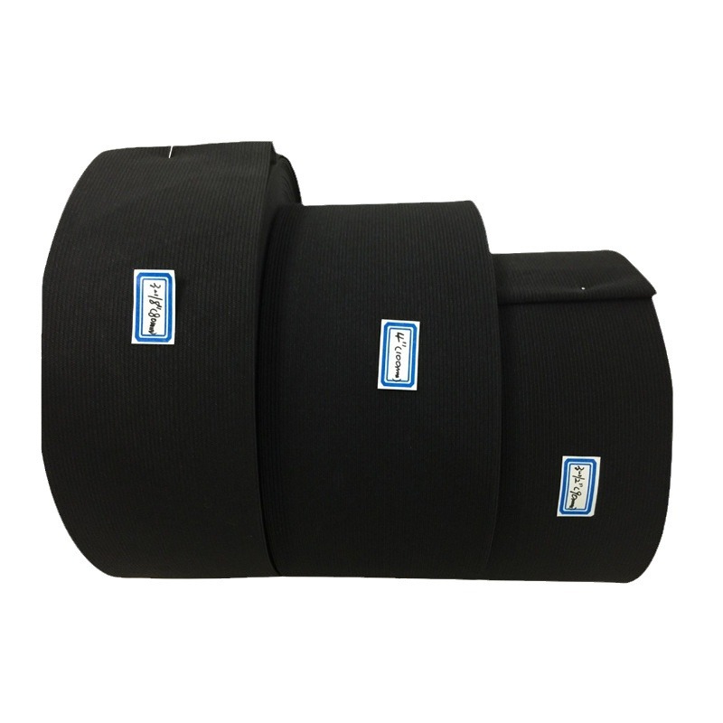 Manufacturer black and white elastic band 1.0 cm-10cm crocheted elastic band high elastic pants waist plain flat wide elastic band