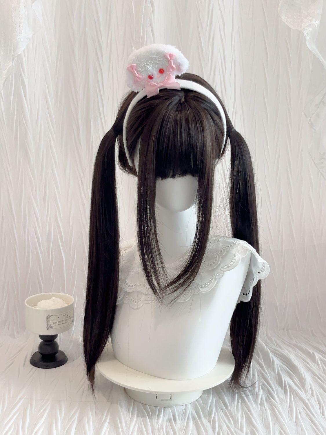 Sweet Double Ponytail Cute Girl Lolita Young Girl Jk Natural Human Wig Set Xiangyu