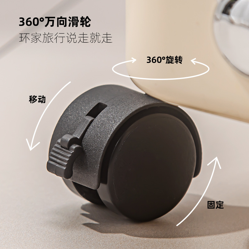 Ins Cream Style Shelf Trolley Mobile Food Delivery Trolley Living Room Hotel High-Speed Rail Snack Fruit Drink Storage