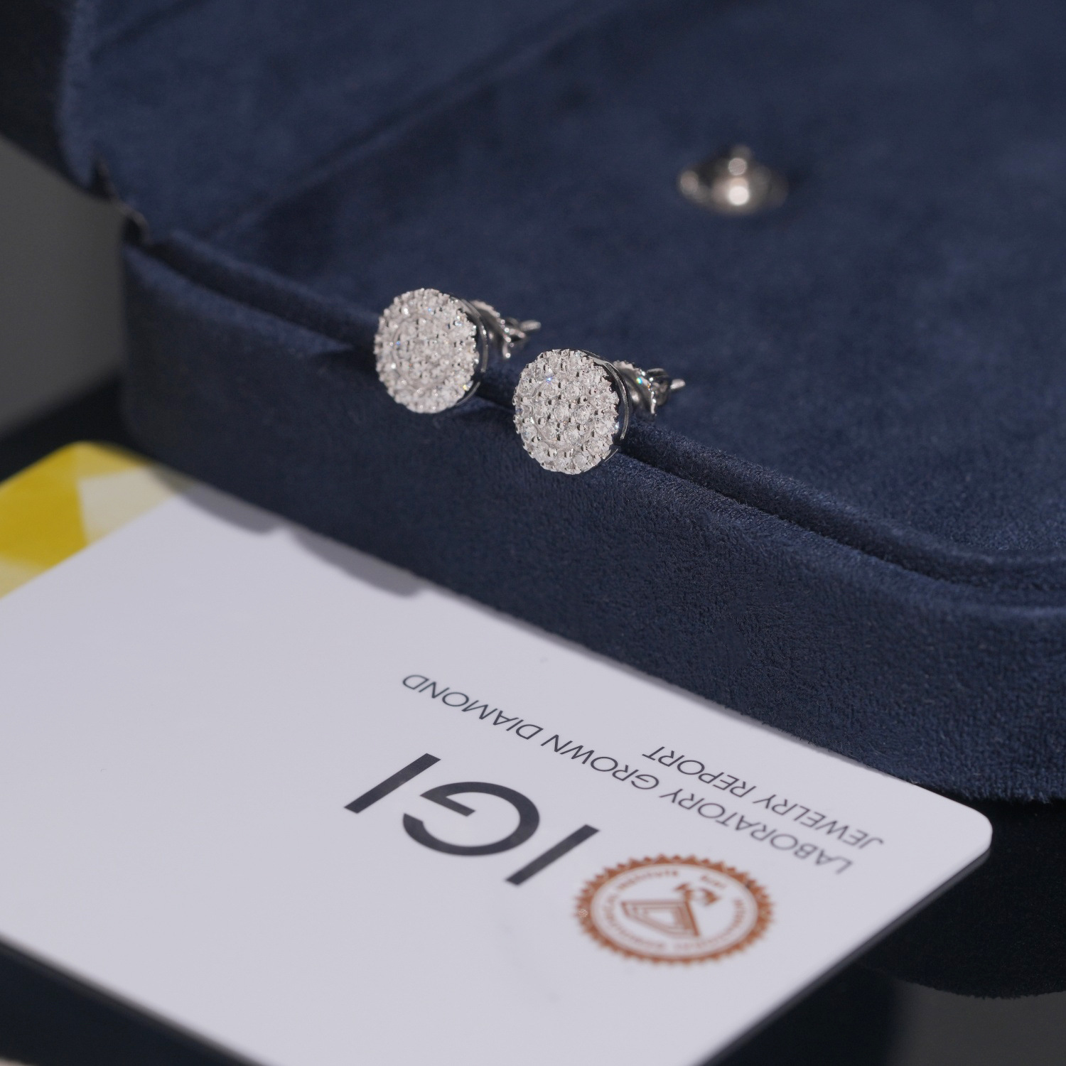 Cross-Border S925 Silver Inlaid Laboratory-Grown Diamond Hip-Hop Earrings 9 mm Round European and American Men's and Women's Popular Jewelry