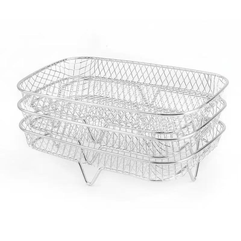 Air Fryer Multi-layer Grill Professional Accessories 304 Stainless Steel Double-layer Three-layer Stackable Dehydrating Rack Filter Rack