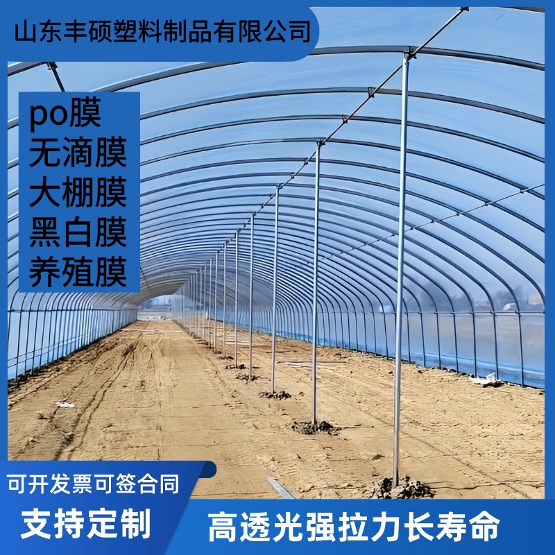 Factory Direct Sales Greenhouse Film Drip-Free Film Anti-Fog Film 8 Silk 10 Silk Insulation Long Life Transparent Plastic Cloth Crystal Po Film