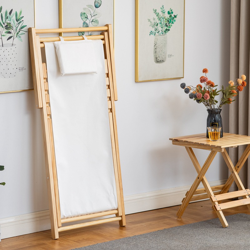 Factory Wholesale Outdoor Beach Chair Solid Wood Folding Leisure Chair Adult Chair Lunch Rest Chair Canvas Chair Balcony Chair