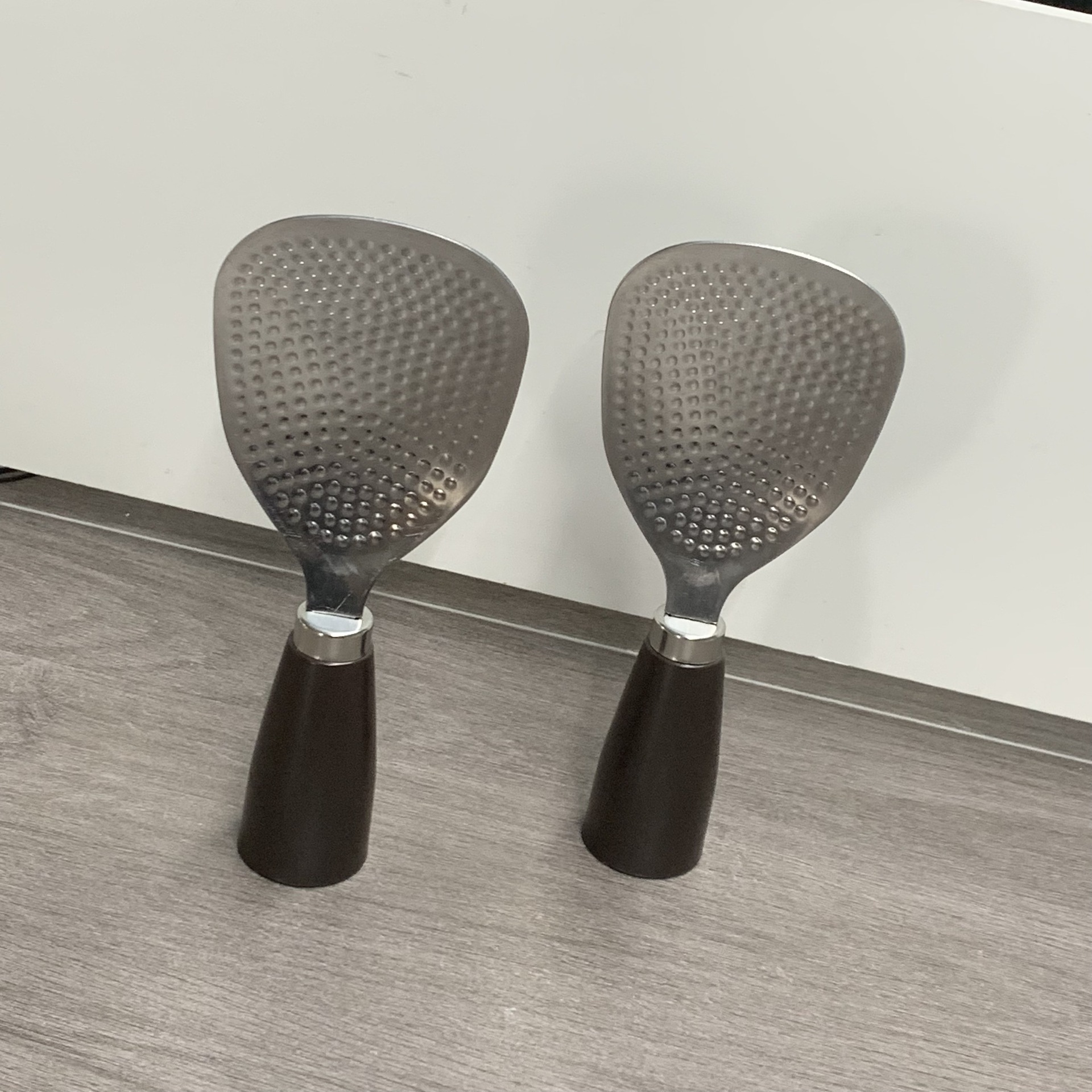 Wooden Handle Stainless Steel Rice Spoon Vertical Rice Cooker Spoon Rice Household Shovel Thickeneded High Temperature Resistant Food Grade Rice Spoon