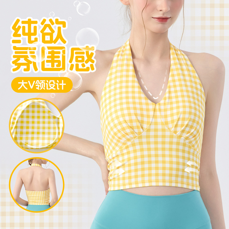 Спортивный бюстгальтер, защищающий от ударов, с красивой спиной, жилет для пилатеса с чашечками, сексуальный пуш-ап бюстгальтер