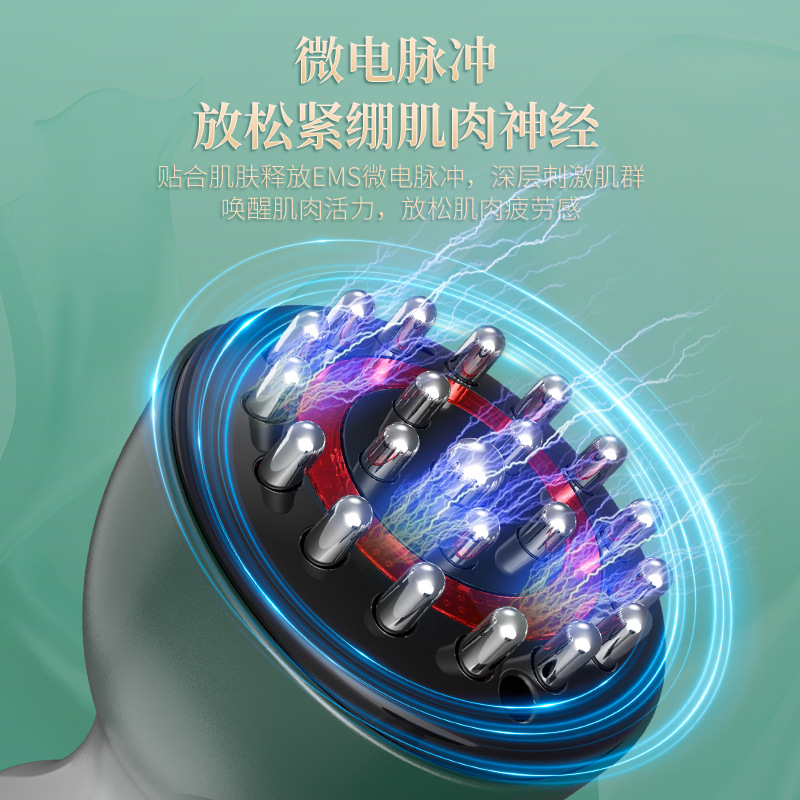 Electric Meridian Brush for Full-Body Massage, General-Purpose Muscle-Relaxing Brush, Leg Electric Heating Scraping Instrument, Abdominal and Back Massage