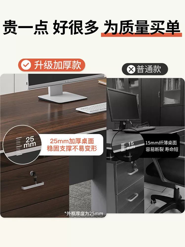 Office Desk Boss Desk Office Desk and Chair Combination Simple Staff Station Single and Double Computer Desk Home Desk Free Shipping