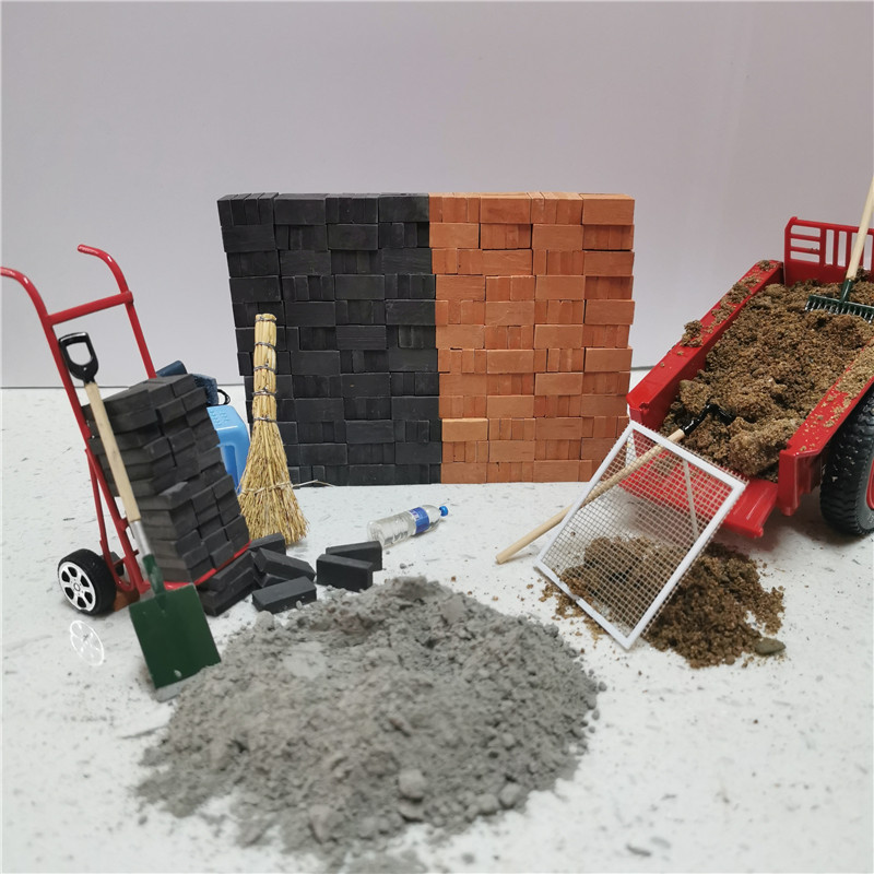 1:16 model brick micro landscape sand table building student design mini miniature scene super small red brick Green Brick
