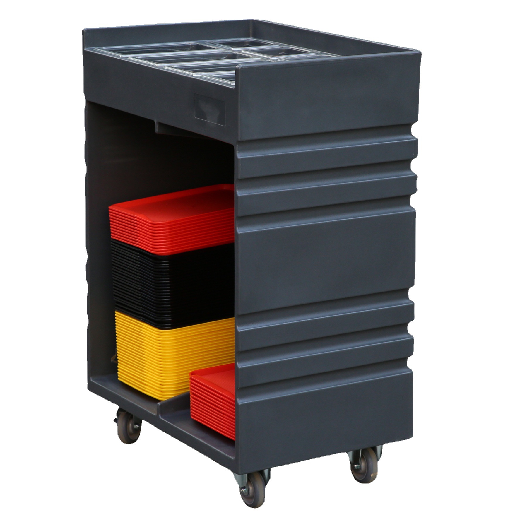 Golden Lemon Tray Tableware Distribution Cart Hotel Service Tray Cart Storage Cart Food Storage and Transport Commercial Large Capacity