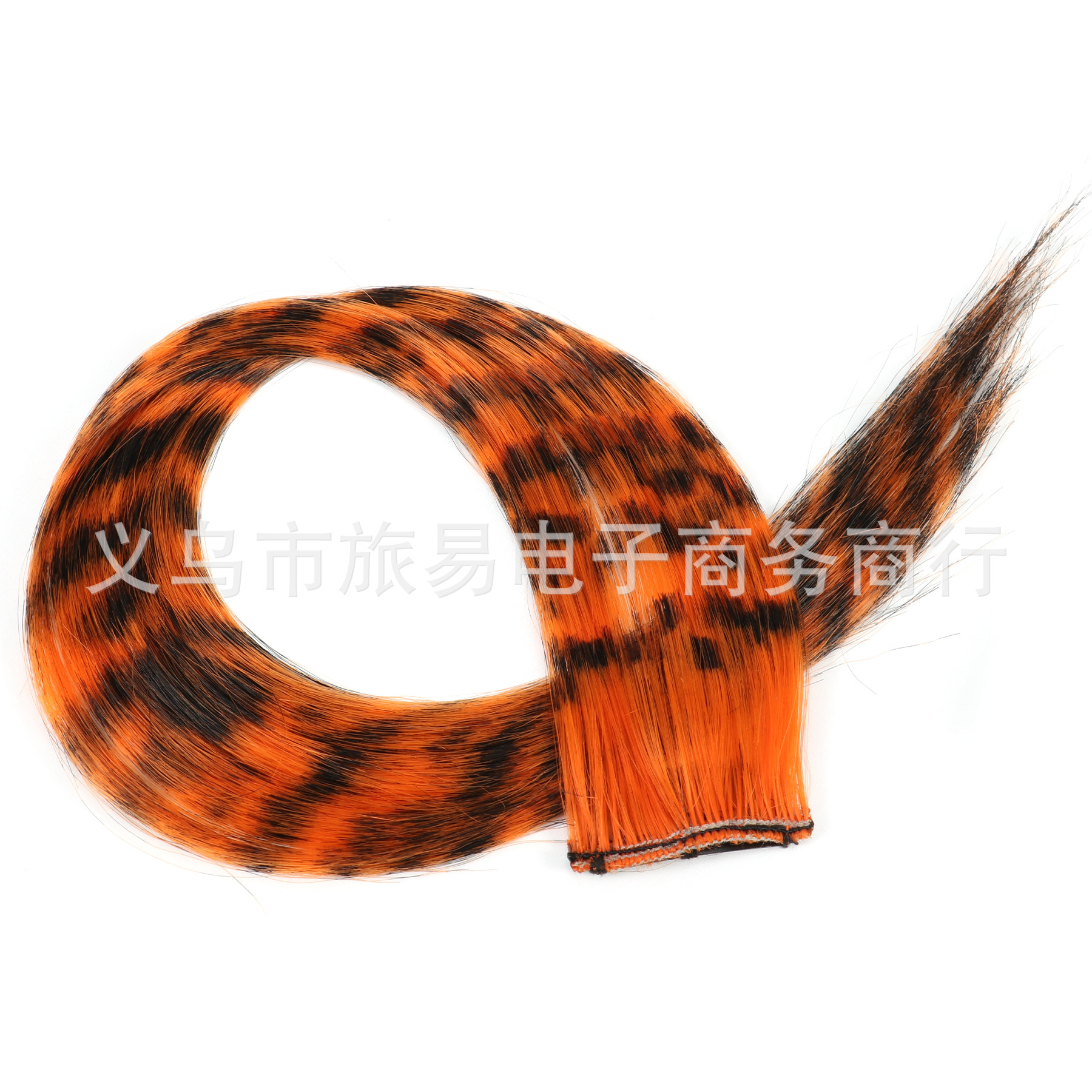 One-Card Seamless Hair Extensions Leopard Print Colorfuled Silk Ear Hanging Colorful Wigs Feather Hair Wigs Wigs Women's Ear Hanging Hair Extensions
