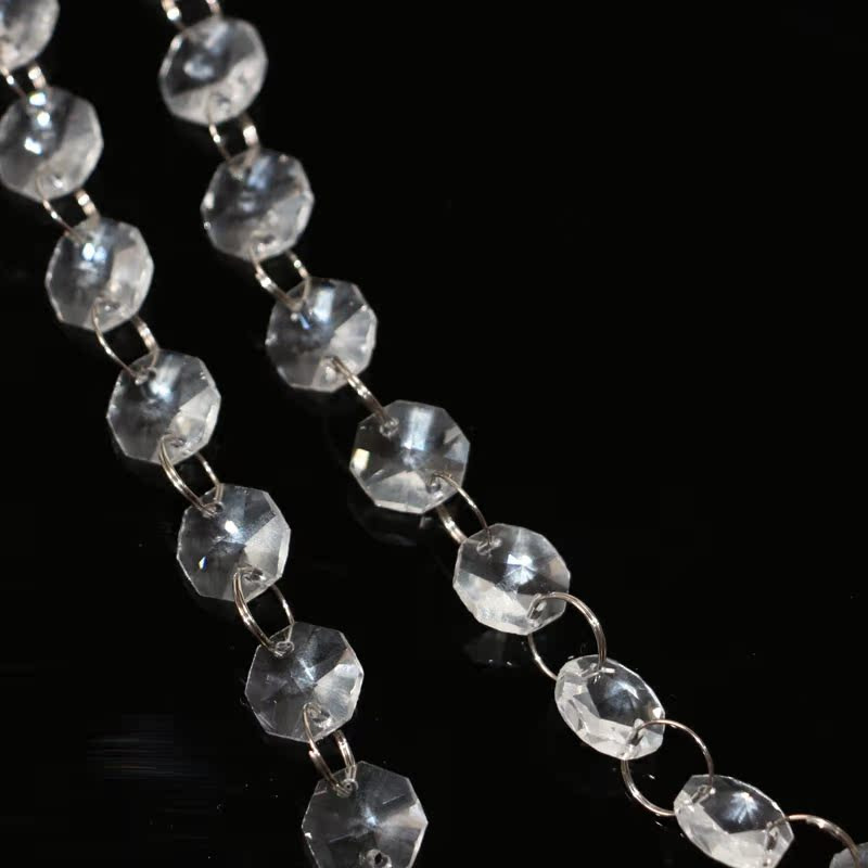 Crystal Octagonal Bead Curtain Loose Bead Crystal Lamp Glass Bead Accessories DIY Handmade Beaded Door Curtain Partition Hanging Curtain