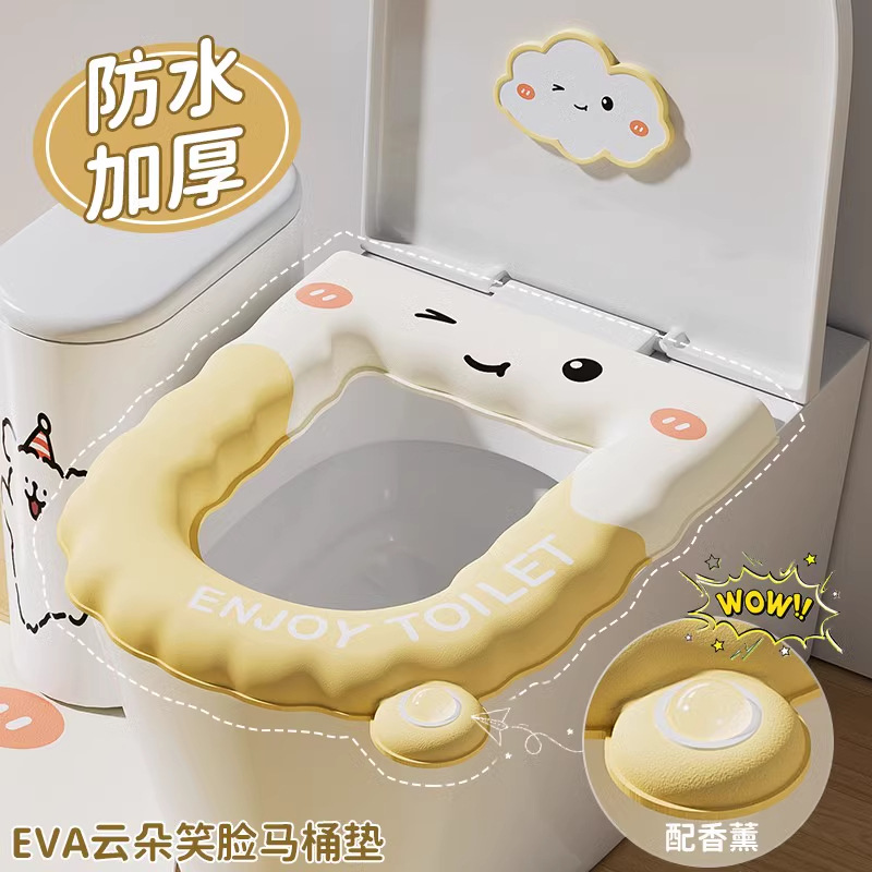 Мультяшный ароматерапевтический чехол для унитаза водонепроницаемый универсальный клейкий чехол для унитаза