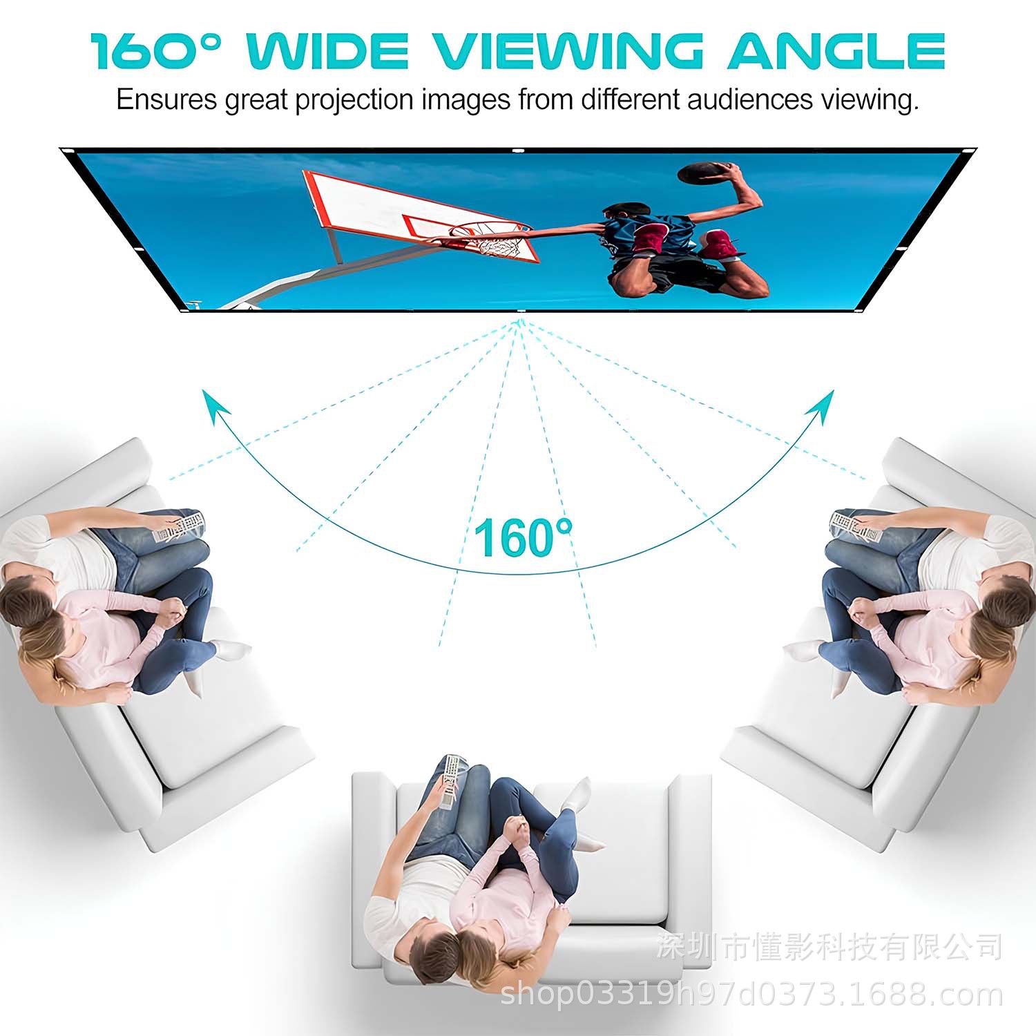 【72inch Screen】White Fiberglass 72 Milk Silk Wholesale and Retail Direct from the Source Factory, Specialized for Foreign Trade Projection