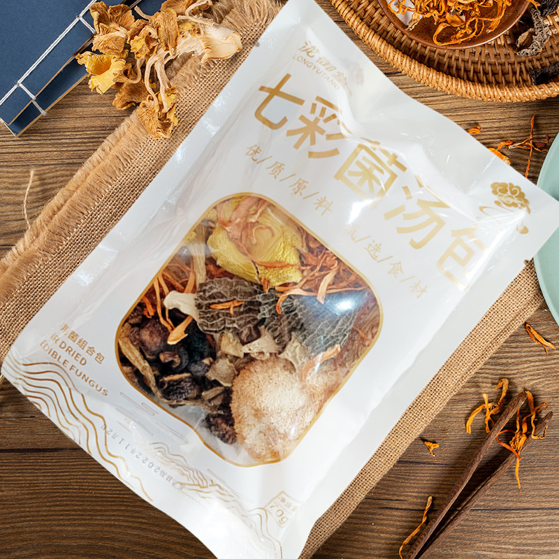Colorful Mushroom Soup Dumplings, Edible Mushrooms, Velvet Antler Mushrooms, Matsutake Cordyceps Flower Mushroom Dumplings, High Quality Mushroom Soup Dumplings