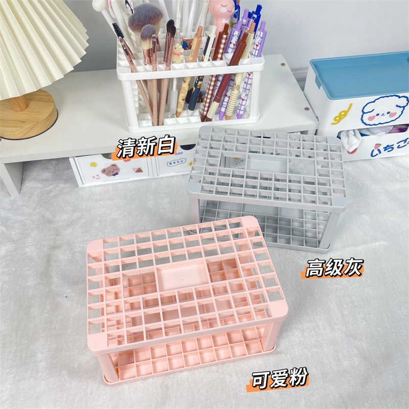 Creative Square pen holder makeup storage rack beauty rack pen holder multi-hole convenient storage makeup brush small rack