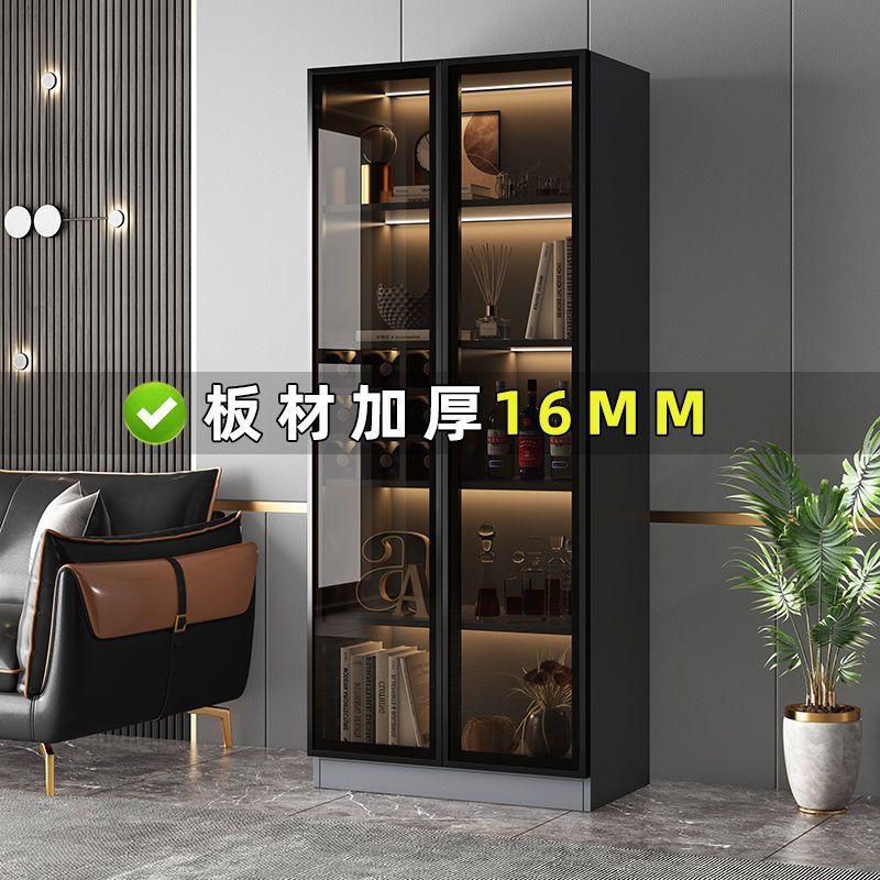 Light Luxury Wine Cabinet, Wall-Mounted Storage Cabinet, Modern Minimalist Sideboard, Home Integrated Side Cabinet, Glass Door Display Cabinet, Factory