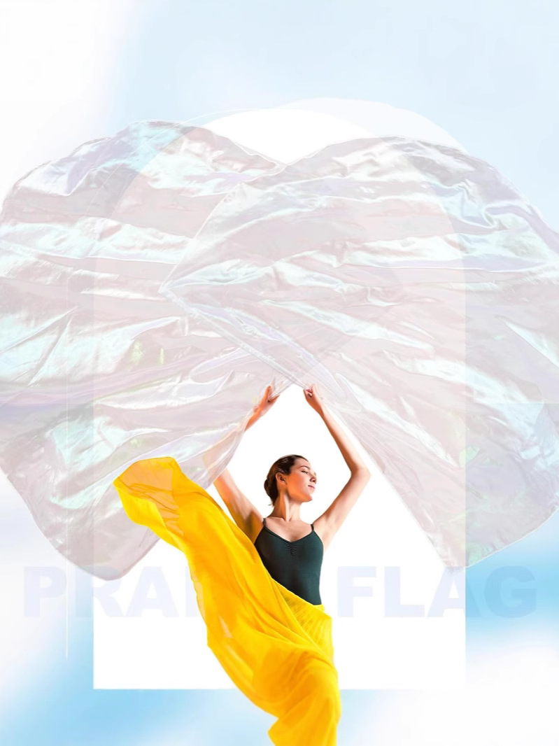 Belly Dance Double Flag Games Opening Ceremony Flag Table Performance Props Dance Half-circle Flag Praise Flag Worship Flag