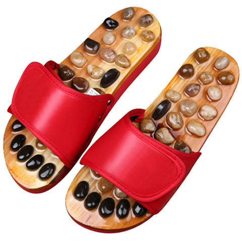 Wholesale pebbles massage slippers plantar acupoint home shoes for men and women summer couples can be printed LOGO