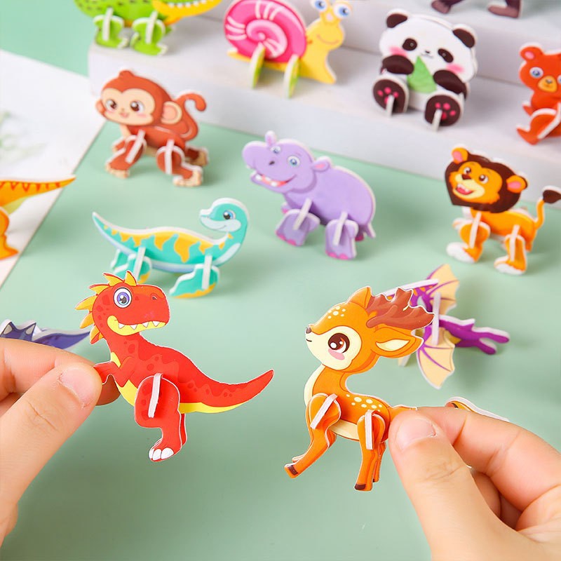 Children's paper three-dimensional insect jigsaw puzzle toys handmade diy jigsaw puzzle toys kindergarten gifts wholesale
