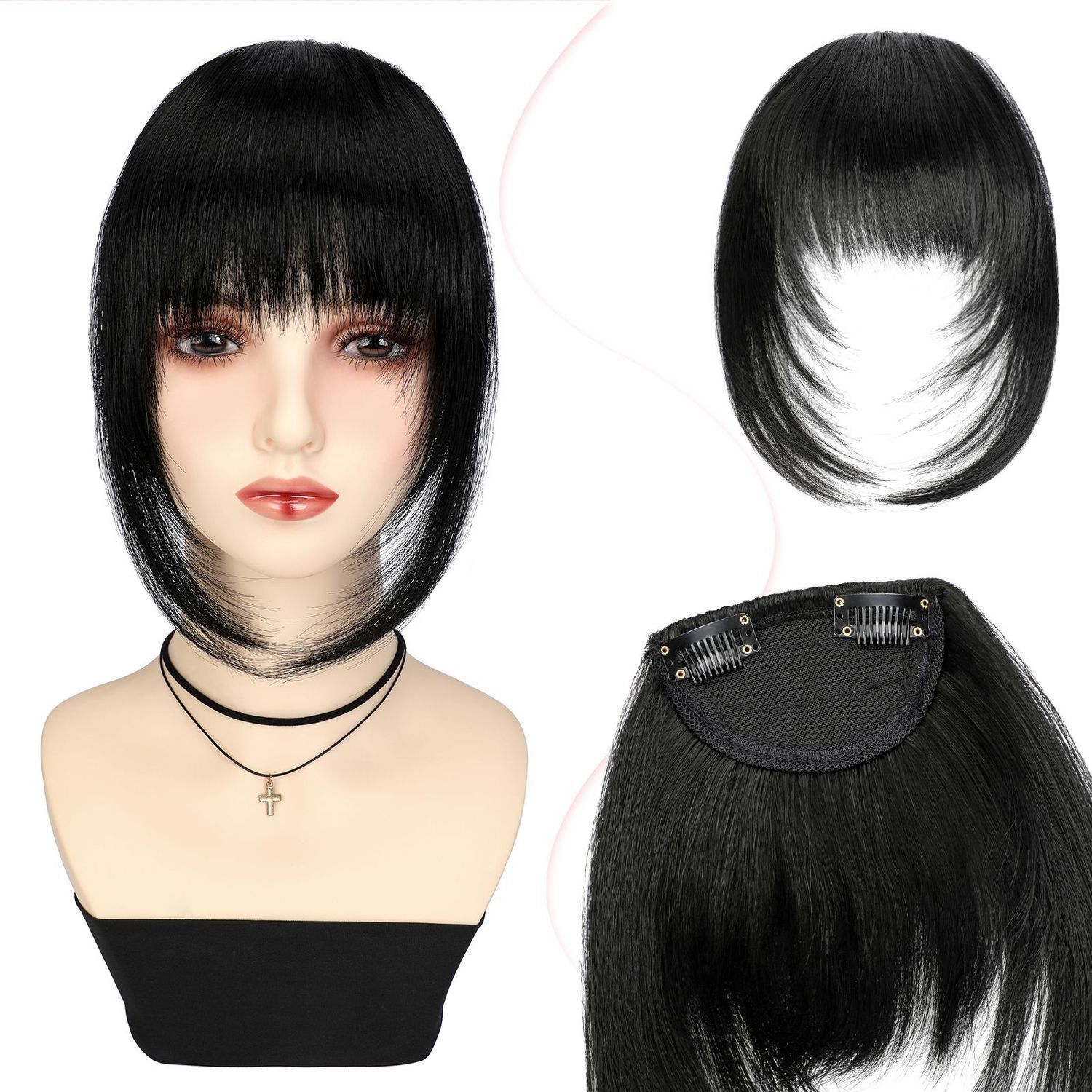 Wig Bangs for Women to Cover White Hair on Top of Head, Fluffy Natural Forehead, Seamless Layers, Sweet and Cool Comic Wig Pieces