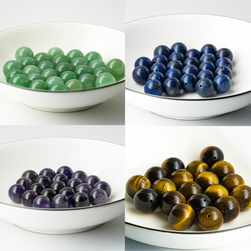 Аметист Зеленый авантюрин Лазурит Глаз тигра Неправильные бусины Кристалл Круглые бусины Полу-отверстия Без отверстий DIY Ювелирные аксессуары Натуральный камень