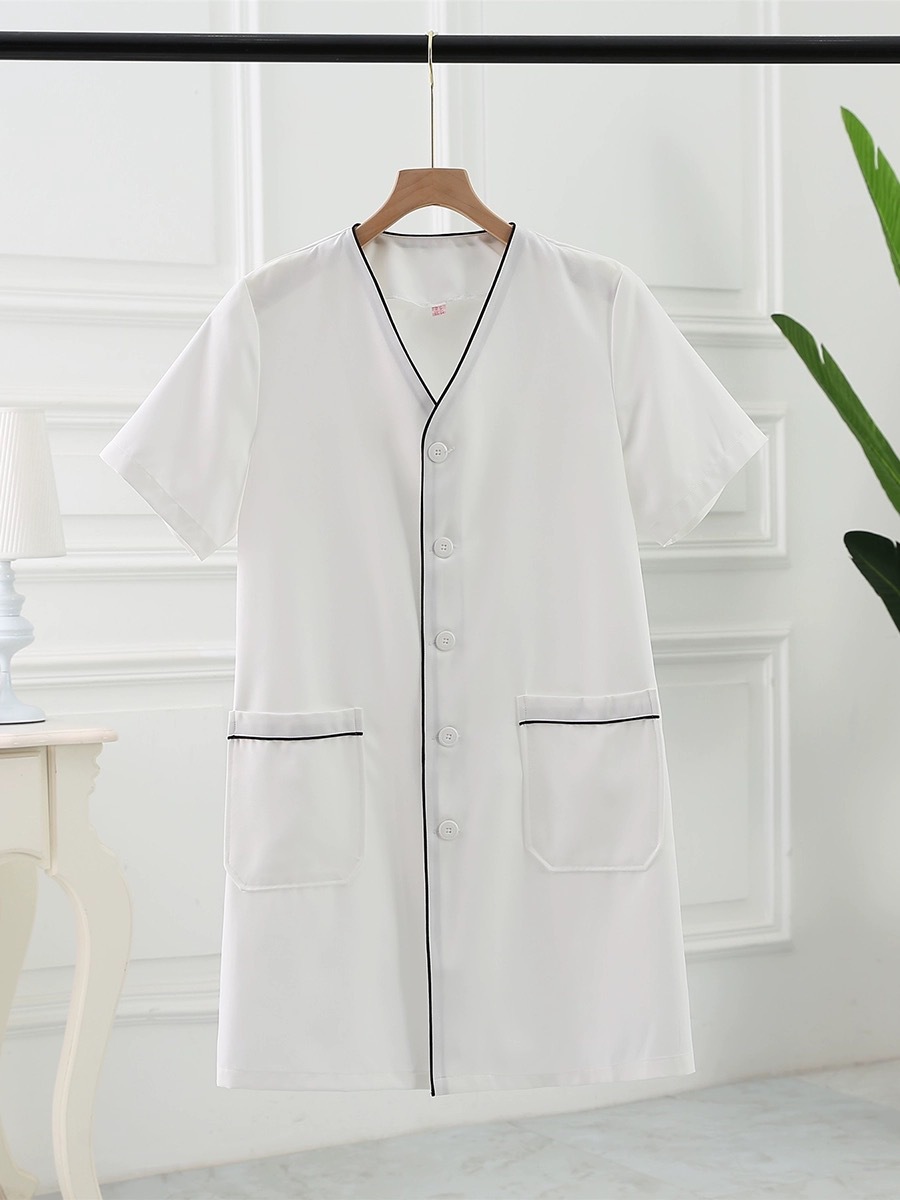 Korean Style Beauty Salon Beautician Tattoo Micro Skin Management Work Clothes Women's High-end New Spring and Summer White Coat