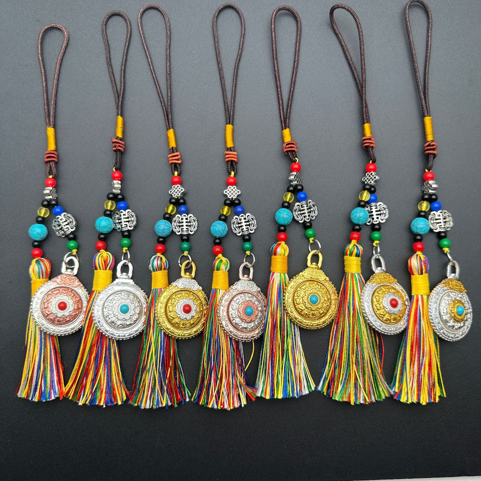 Ювелирные изделия Xizang, девять дворцов и Багуа, двенадцать знаков зодиака, двусторонняя вращающаяся подвеска, этнический стиль, древний синий цвет