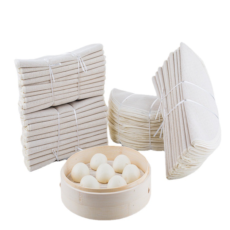 Cotton yarn edging encryption steamer cloth non-stick pan cage drawer cloth round square steamer cloth tofu cloth cage drawer cloth