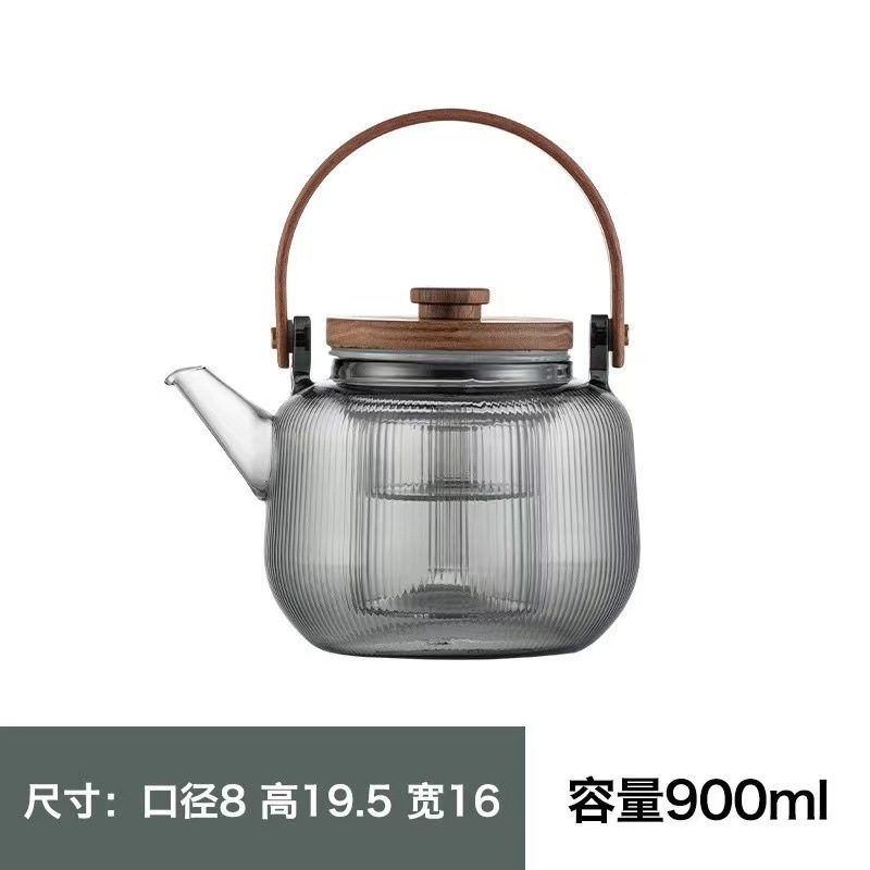 Glass Cooking Teapot Thickened Walnut Tilder Pot Dual-purpose Cooking Teapot Japanese-style Electric Ceramic Stove Heating