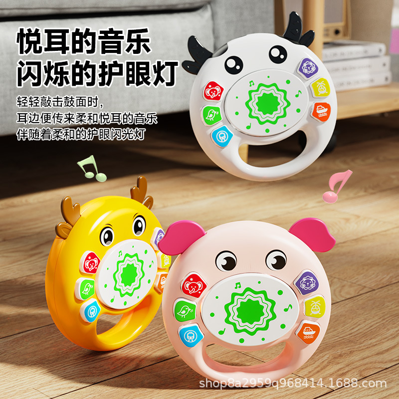 Baby Toy Hand Drum Baby Music Drum 6 Early Education Educational Kidsren 0 to 1 Years Old and Above 6 Months 3