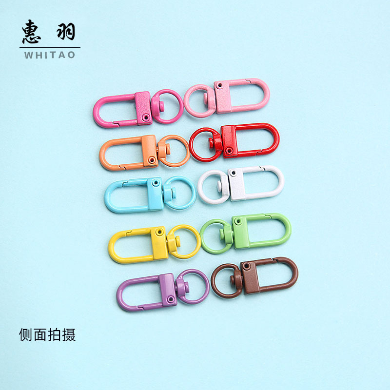 Candy color paint direct alloy color key door buckle diy jewelry accessories doll rotating hook shrimp buckle