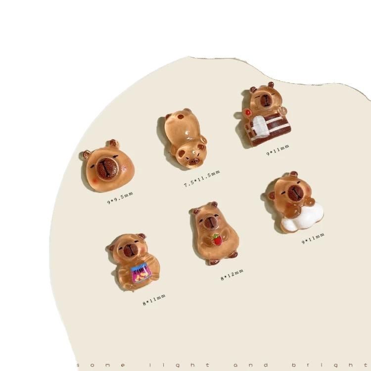 Super Mini Capibala Gadgets Internet Celebrity Toys Cartoon Capybara Doll Ornaments Manicure DIY Accessories
