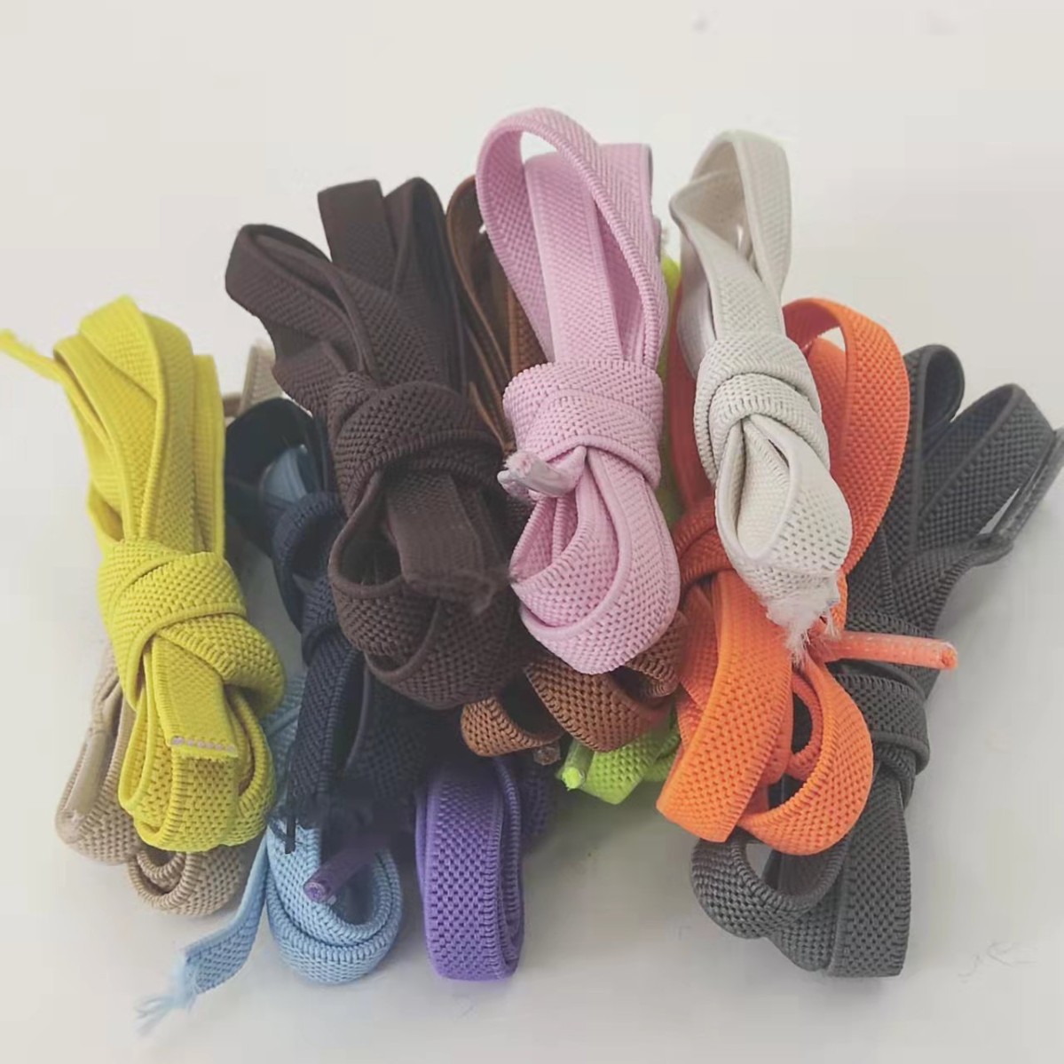 Wholesale 0.8cm Flat Elastic Shoelaces for Men, Women, and Children, In-Stock Supply for Comfortable Elastic Sneakers
